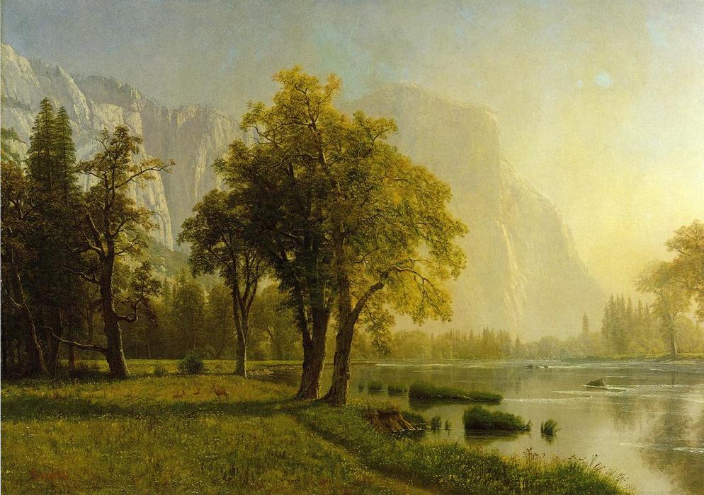 Wikioo.org - The Encyclopedia of Fine Arts - Painting, Artwork by Albert Bierstadt - El Capitan, Yosemite Valley