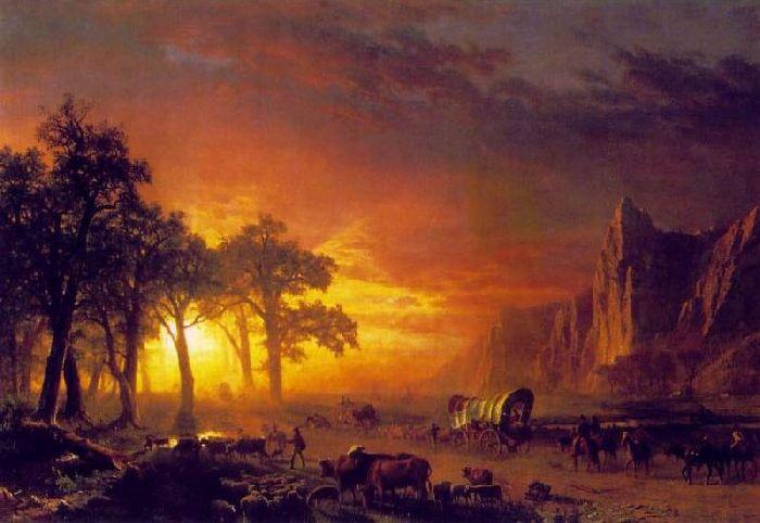 Wikioo.org - The Encyclopedia of Fine Arts - Painting, Artwork by Albert Bierstadt - Emigrants Crossing the Plains