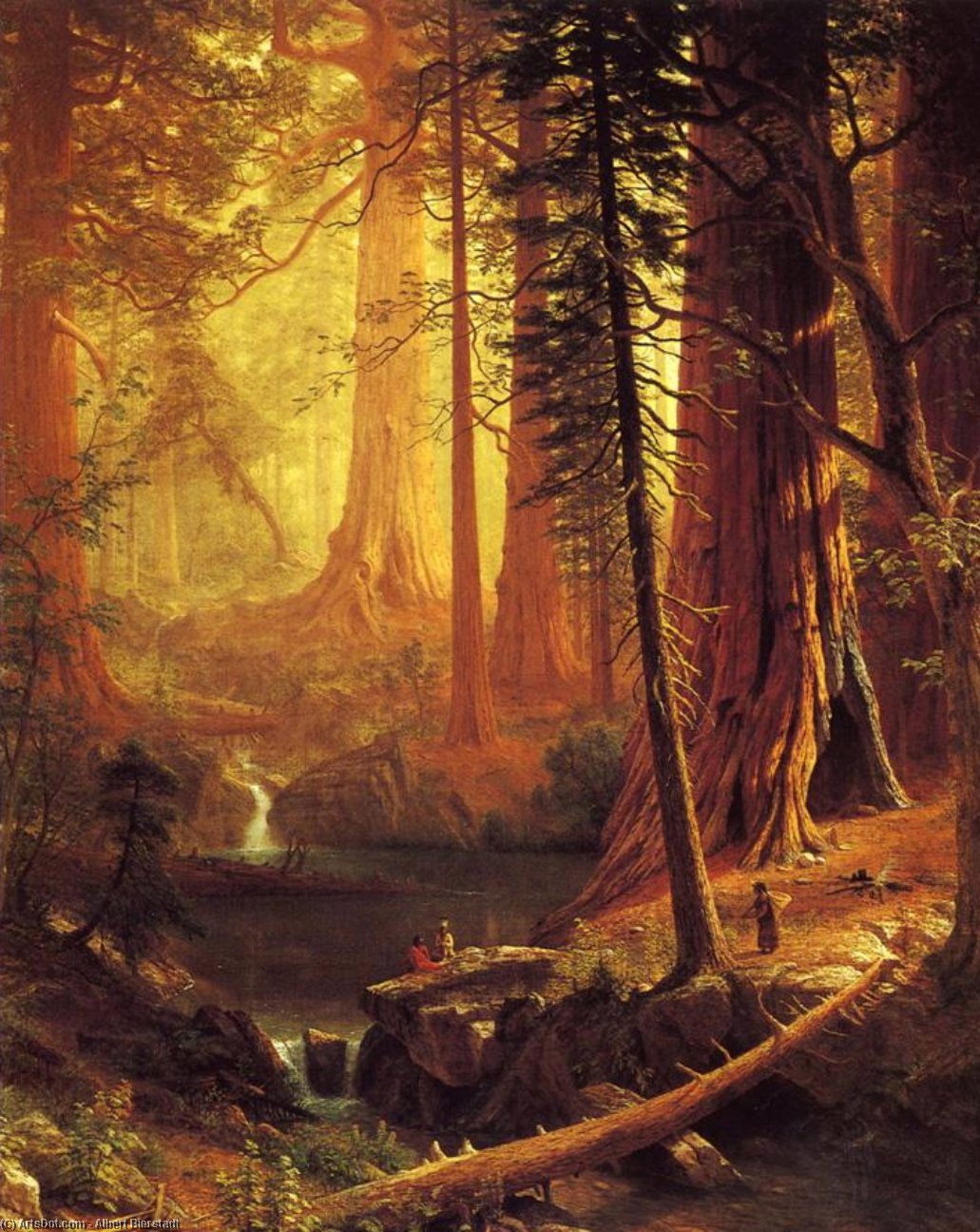 Wikioo.org - The Encyclopedia of Fine Arts - Painting, Artwork by Albert Bierstadt - Giant Redwood Trees of California