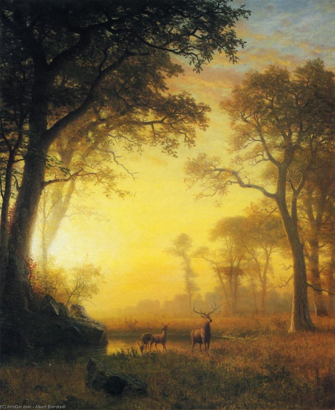 WikiOO.org – 美術百科全書 - 繪畫，作品 Albert Bierstadt - 光  在 森林