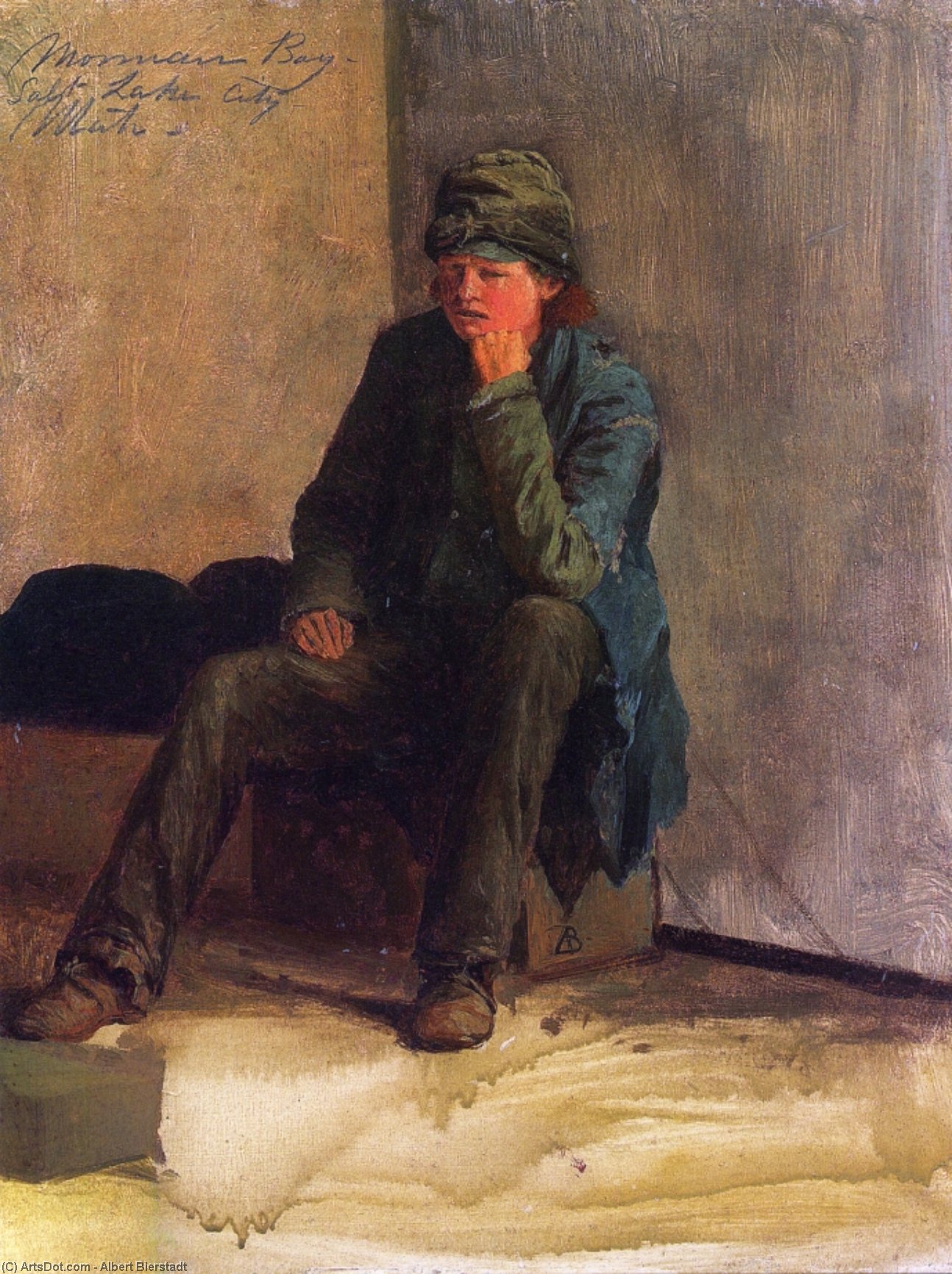 Wikioo.org - The Encyclopedia of Fine Arts - Painting, Artwork by Albert Bierstadt - Mormon Boy, Salt Lake City