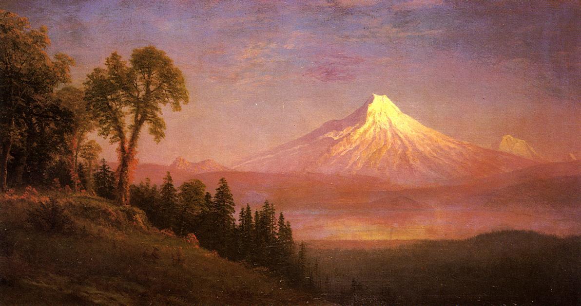 Wikioo.org - Die Enzyklopädie bildender Kunst - Malerei, Kunstwerk von Albert Bierstadt - mount st. . Helens , Columbia Fluss , Oregon