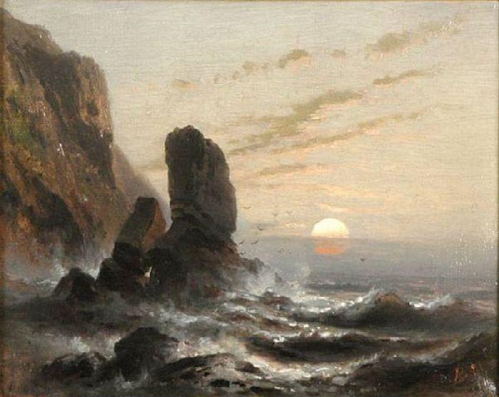Wikioo.org - The Encyclopedia of Fine Arts - Painting, Artwork by Albert Bierstadt - Oregon Coastline