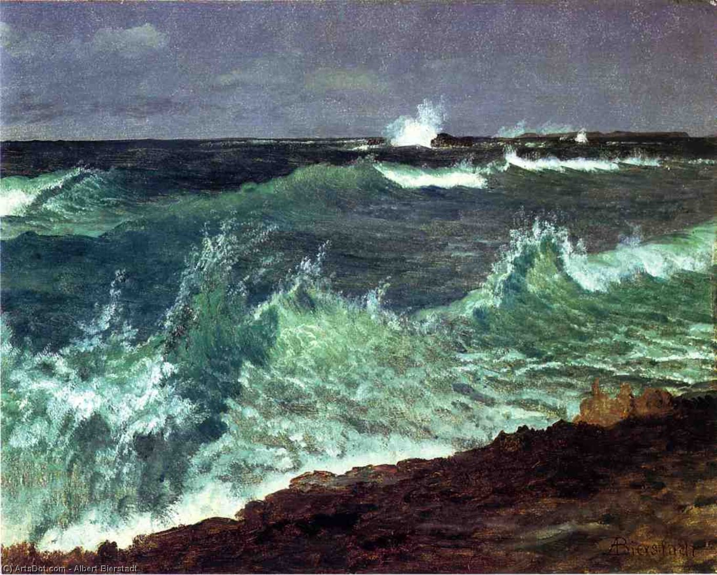 Wikioo.org – La Enciclopedia de las Bellas Artes - Pintura, Obras de arte de Albert Bierstadt - Vista Marina
