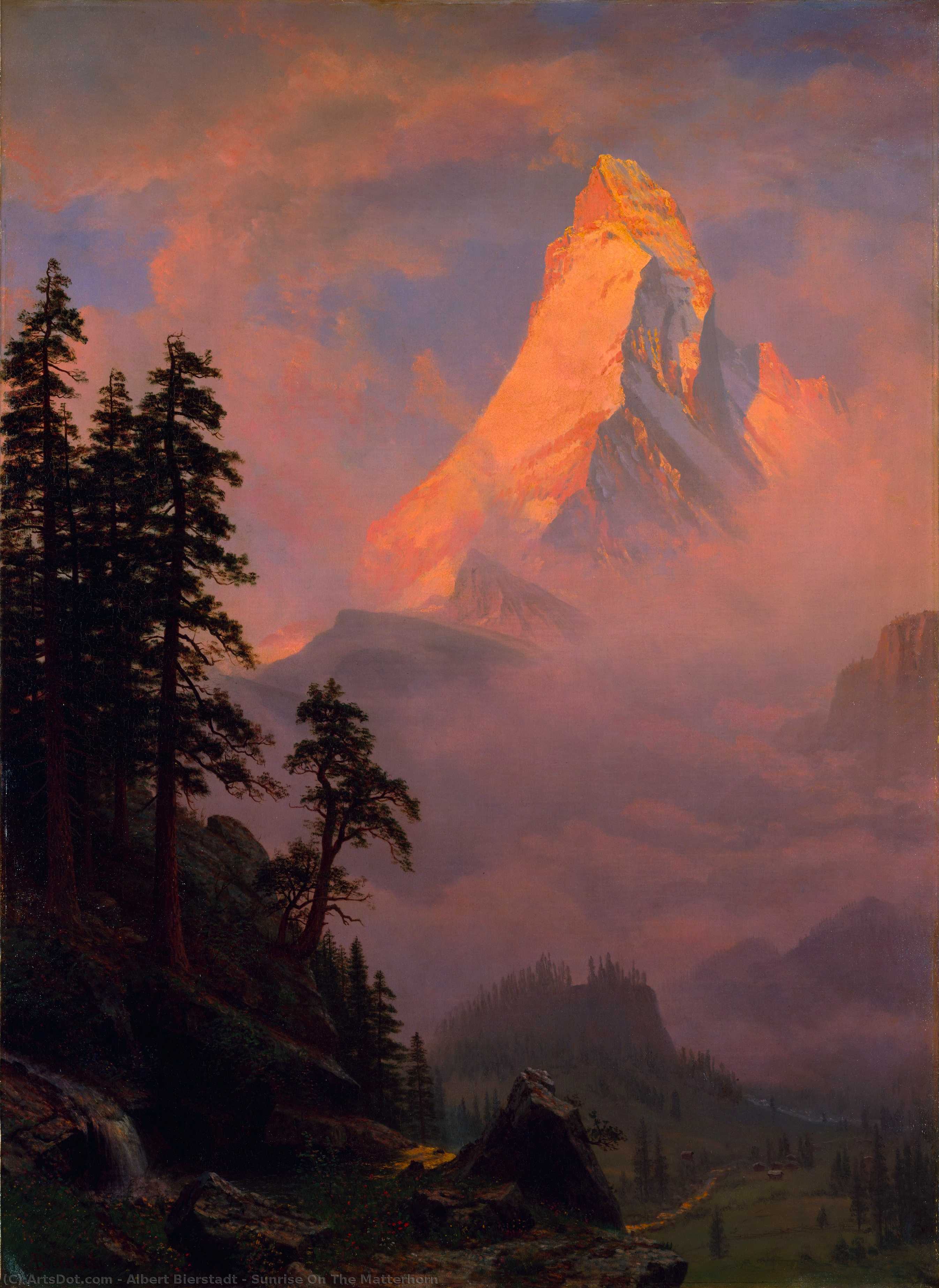 WikiOO.org - 百科事典 - 絵画、アートワーク Albert Bierstadt - マッターホルンで日の出