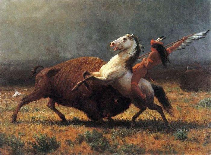 Wikioo.org – La Enciclopedia de las Bellas Artes - Pintura, Obras de arte de Albert Bierstadt - el último de búfalo `ii