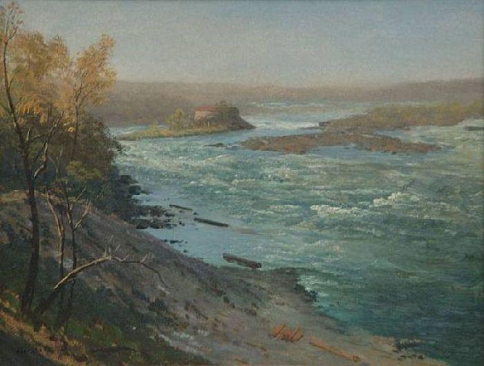 Wikioo.org - สารานุกรมวิจิตรศิลป์ - จิตรกรรม Albert Bierstadt - Upper Rapids, Niagara Falls
