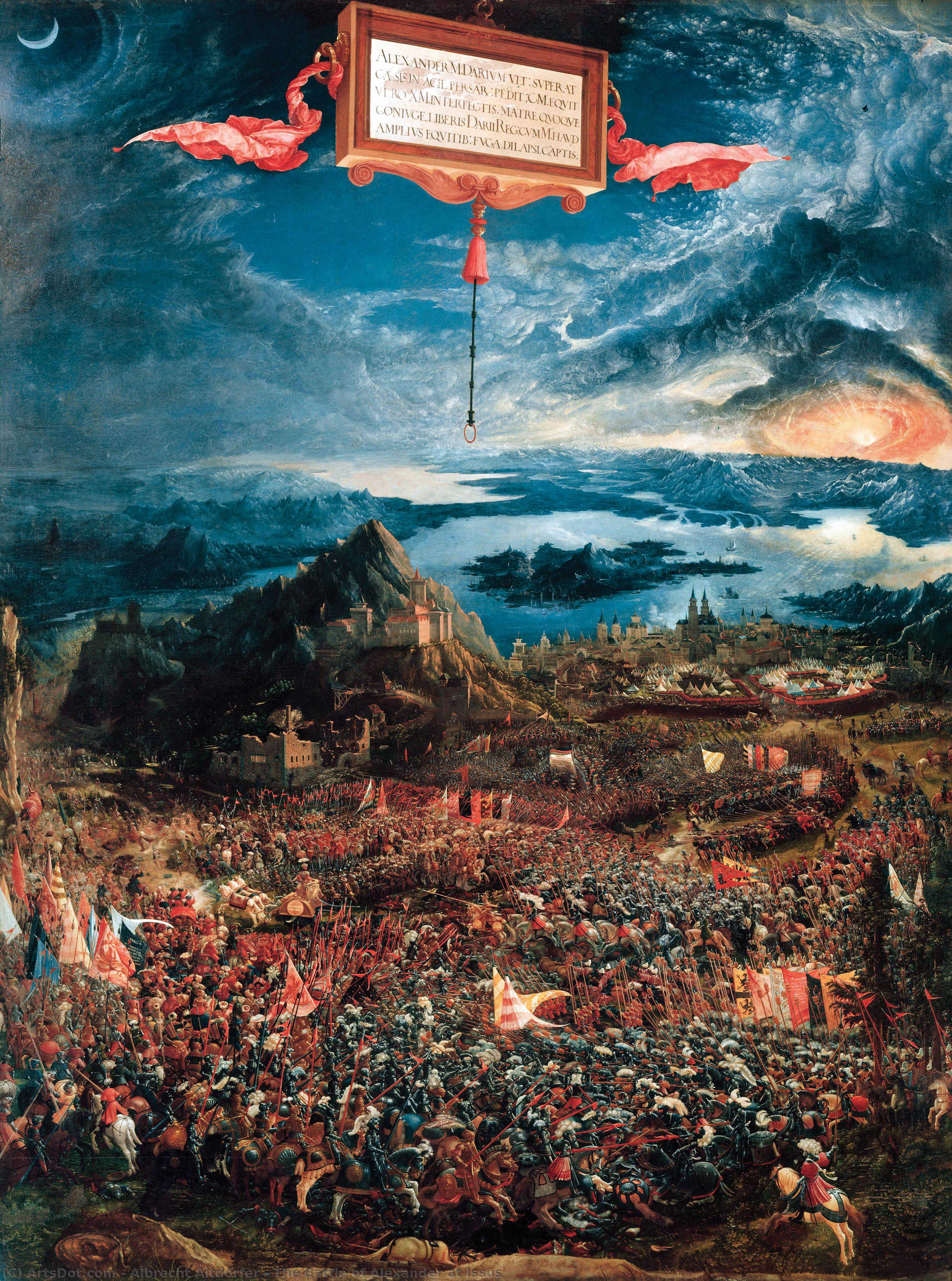 WikiOO.org - Encyclopedia of Fine Arts - Festés, Grafika Albrecht Altdorfer - The Battle of Alexander at Issus