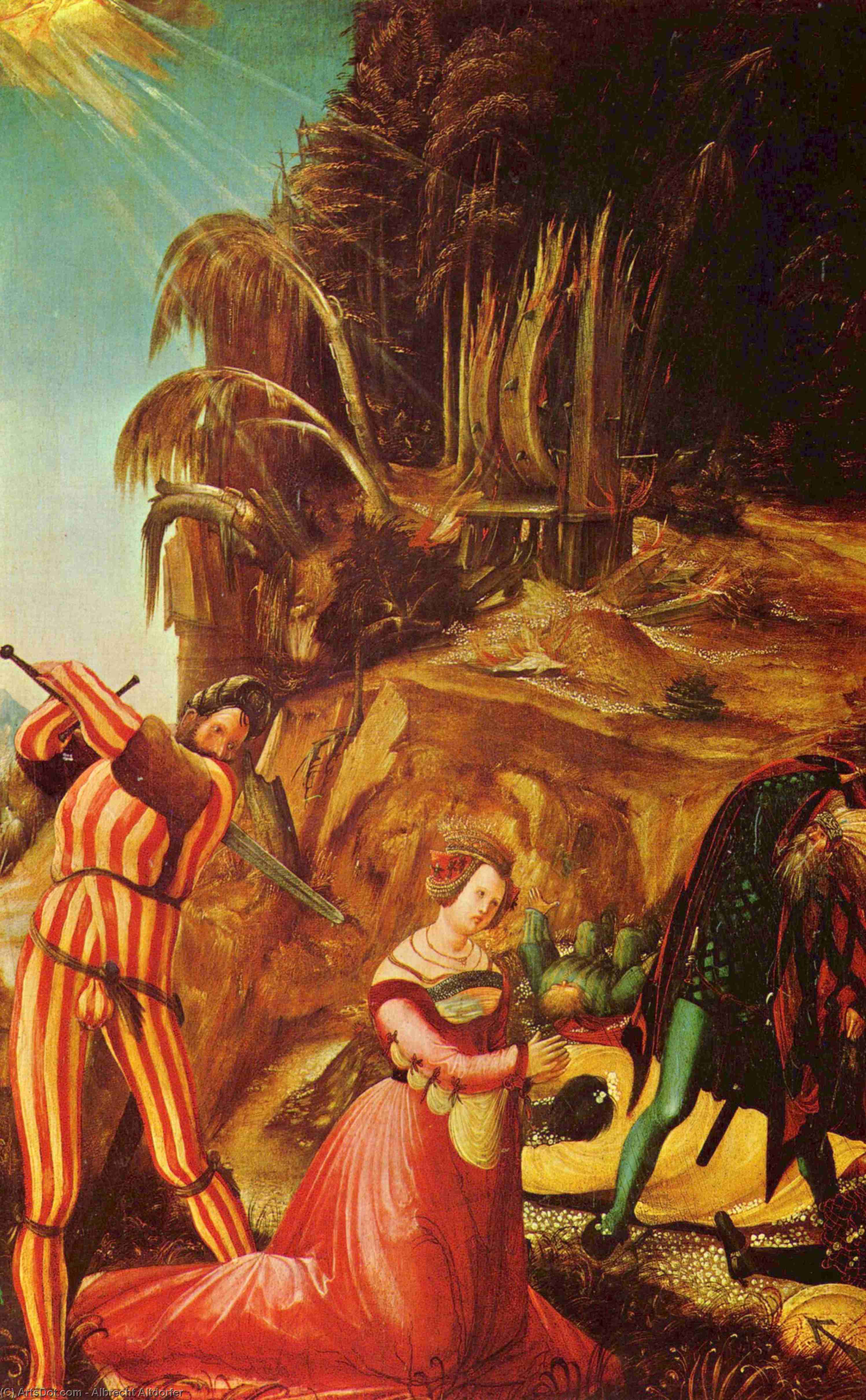 WikiOO.org - Encyclopedia of Fine Arts - Festés, Grafika Albrecht Altdorfer - Beheading of St. Catherine