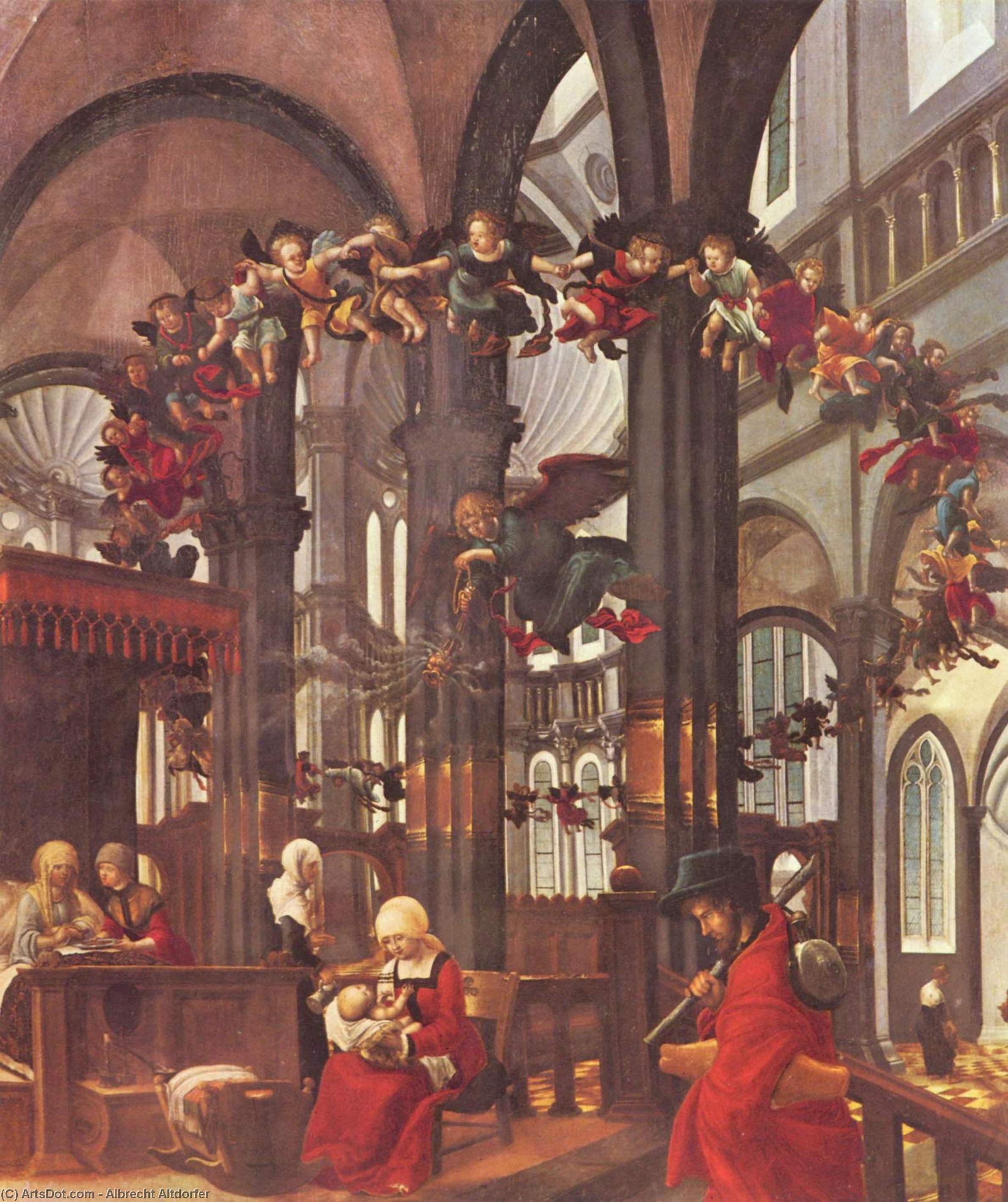 WikiOO.org - אנציקלופדיה לאמנויות יפות - ציור, יצירות אמנות Albrecht Altdorfer - Birth of Mary