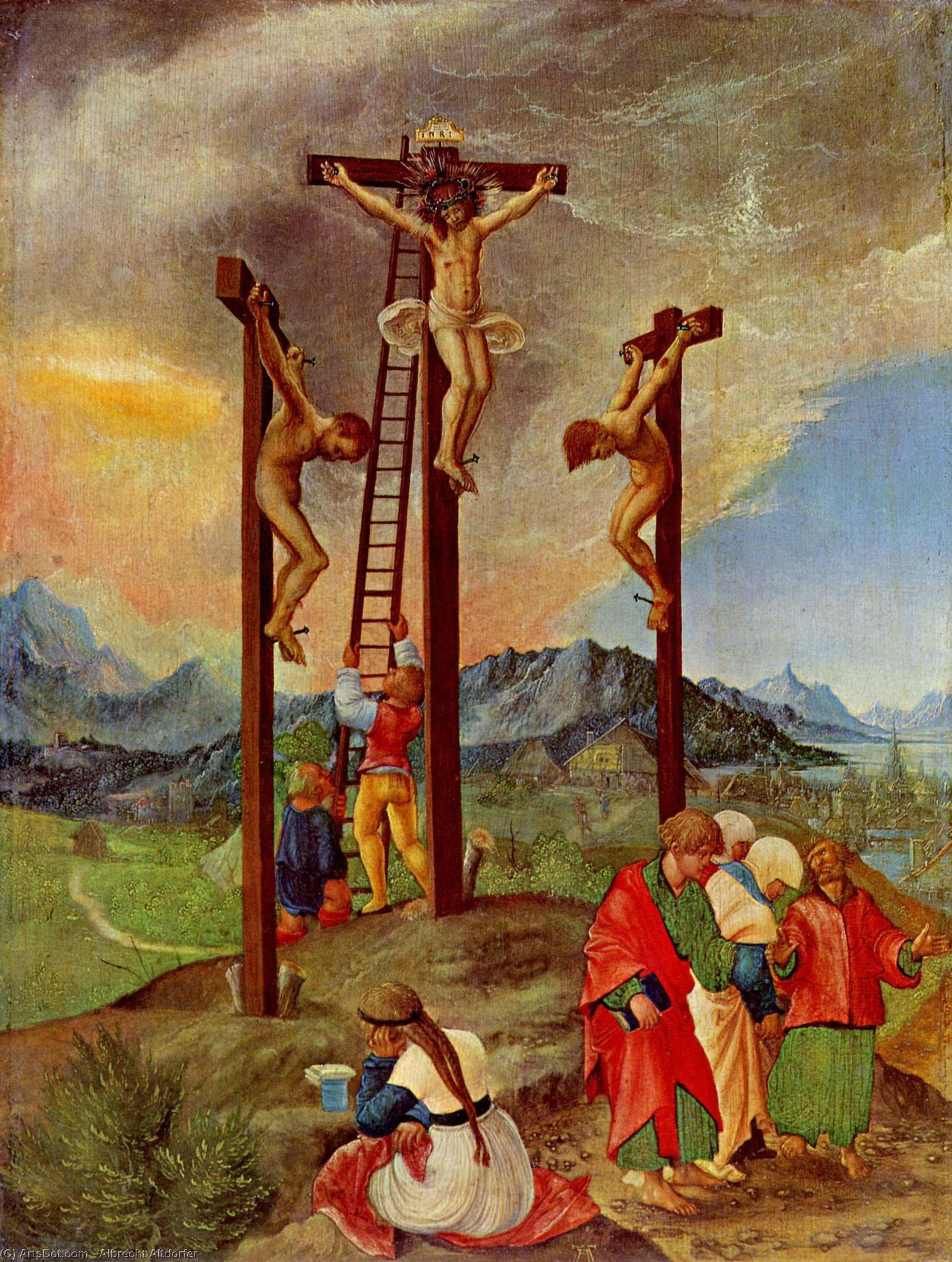WikiOO.org - Encyclopedia of Fine Arts - Festés, Grafika Albrecht Altdorfer - Crucifixion 1