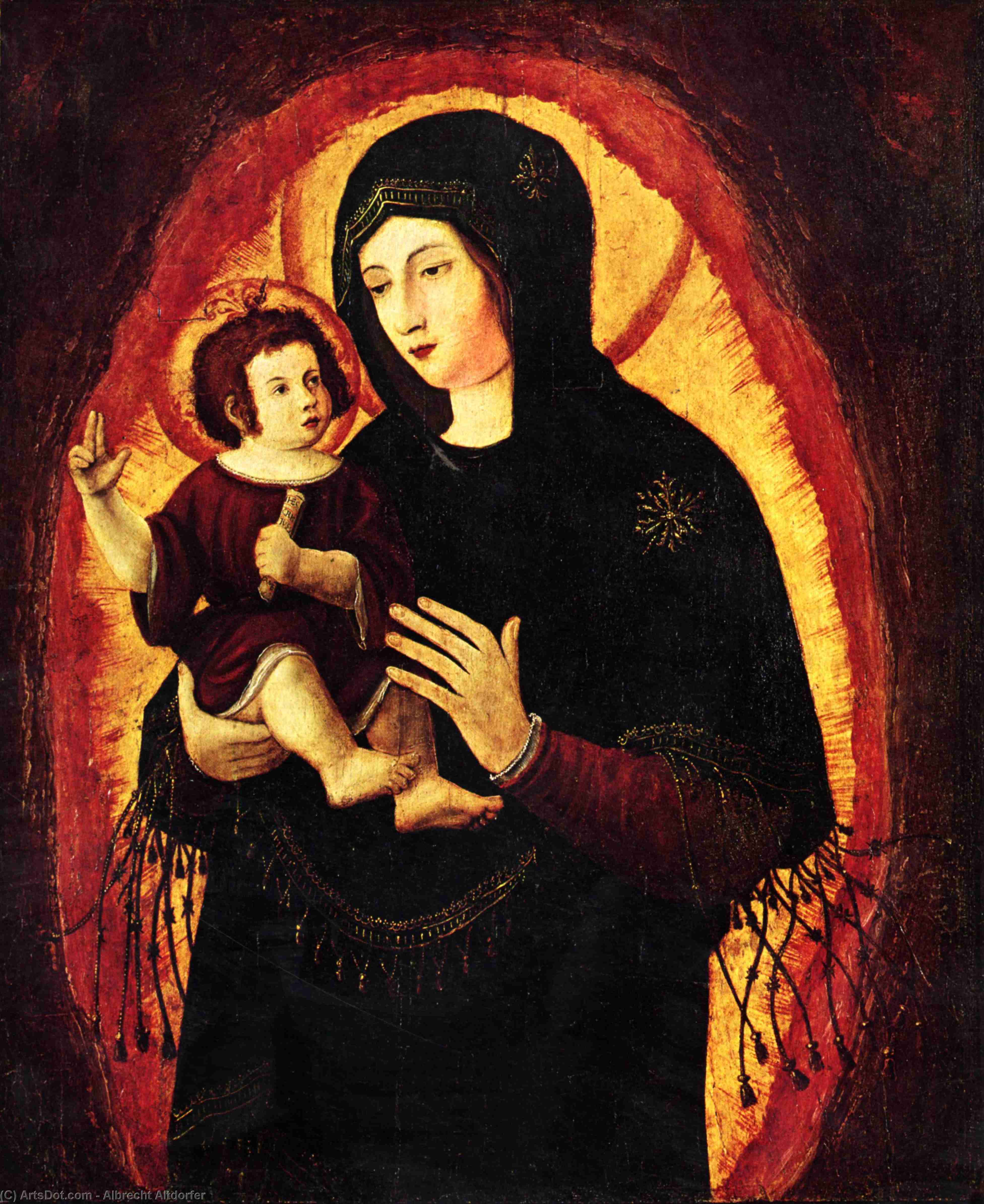 Wikoo.org - موسوعة الفنون الجميلة - اللوحة، العمل الفني Albrecht Altdorfer - Madonna (Beautiful Maria of Regensburg)