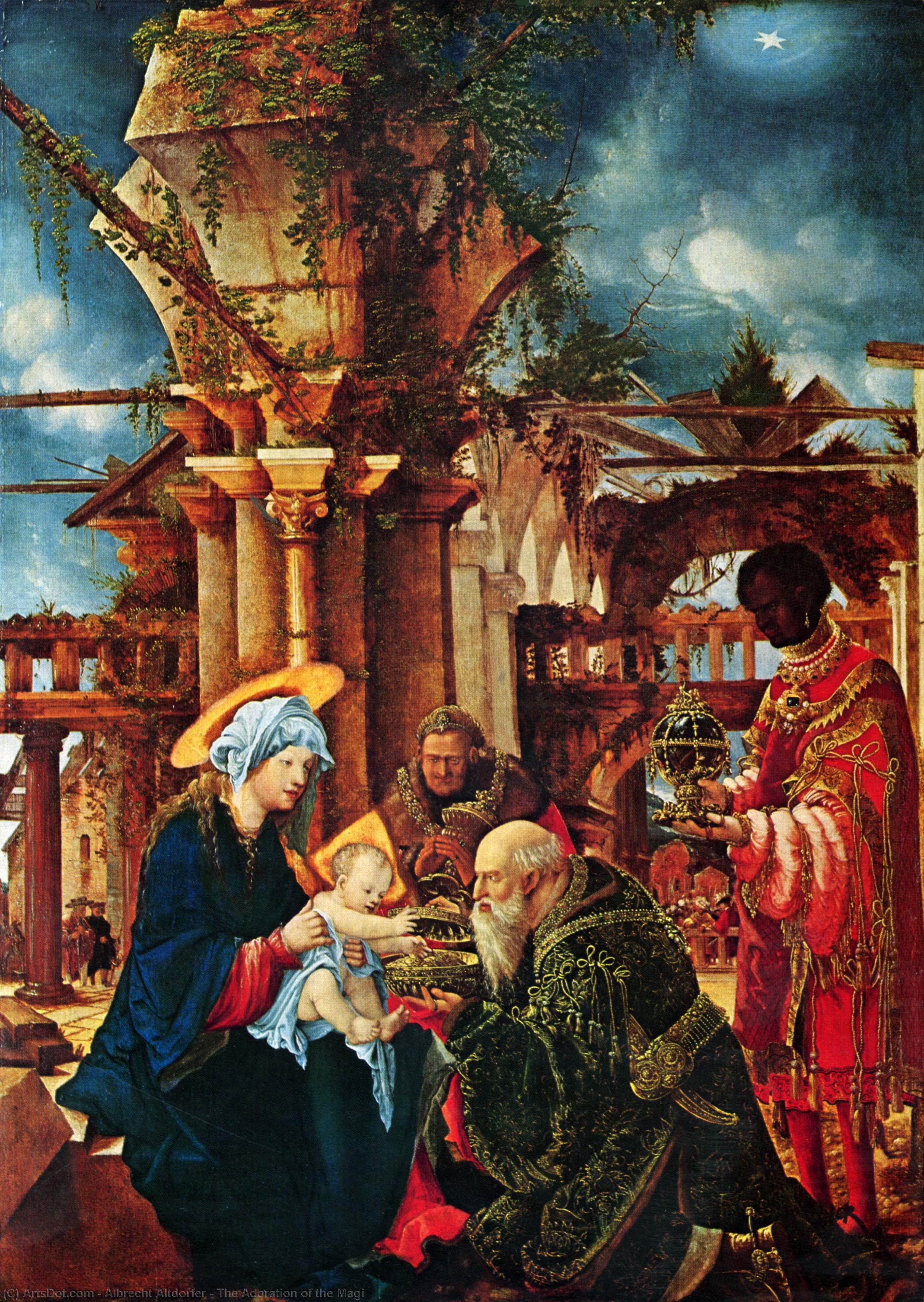Wikioo.org - The Encyclopedia of Fine Arts - Painting, Artwork by Albrecht Altdorfer - The Adoration of the Magi