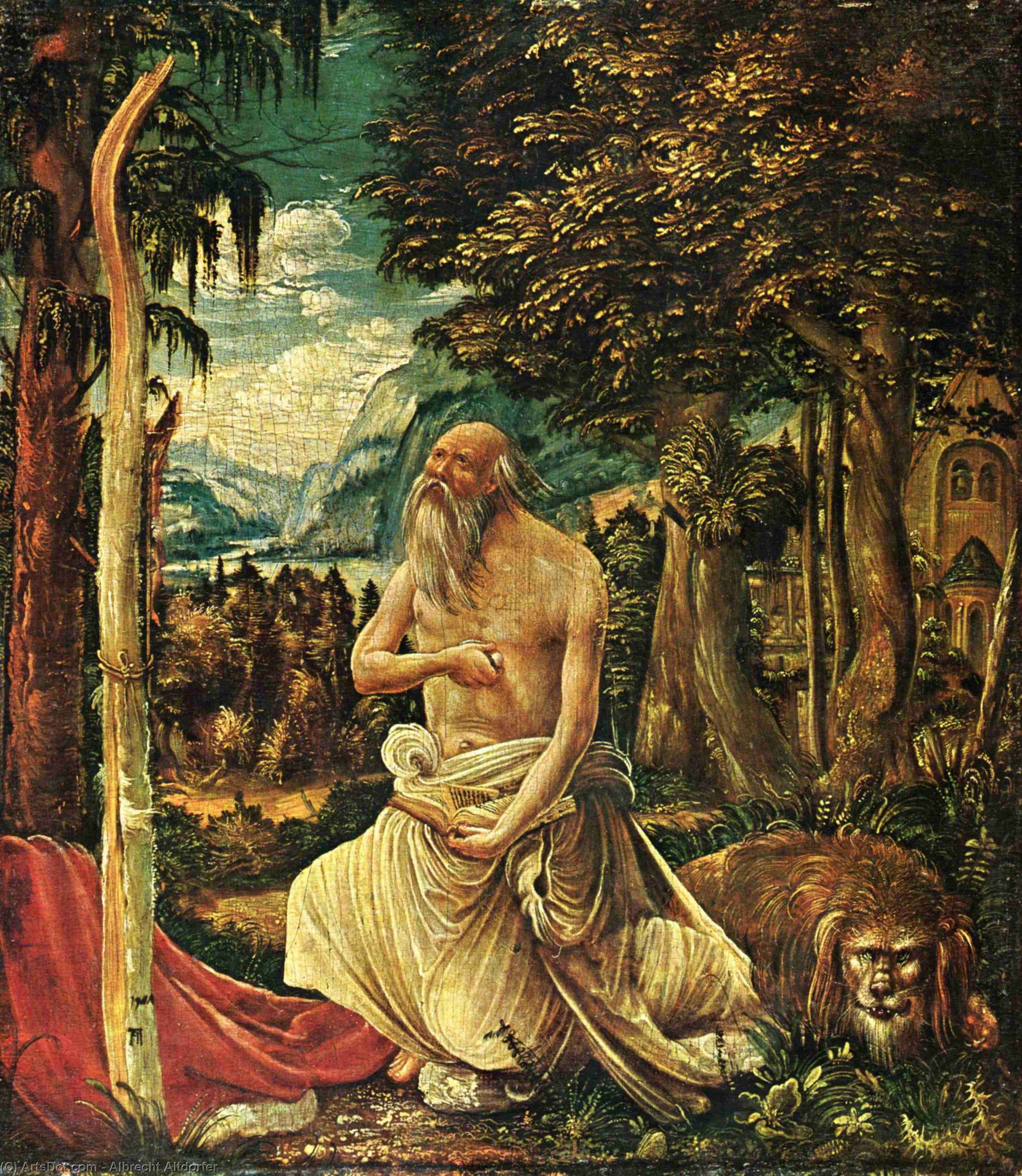 Wikioo.org - The Encyclopedia of Fine Arts - Painting, Artwork by Albrecht Altdorfer - The Penitence of St. Jerome