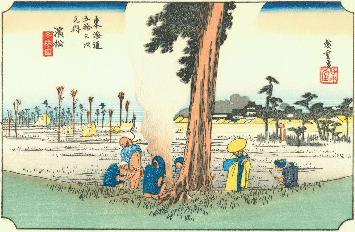 Wikioo.org – La Enciclopedia de las Bellas Artes - Pintura, Obras de arte de Ando Hiroshige - Estación 29, Hamamatsu