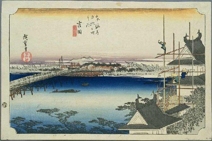 Wikioo.org - The Encyclopedia of Fine Arts - Painting, Artwork by Ando Hiroshige - 34th station, Yoshida
