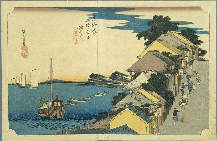 WikiOO.org – 美術百科全書 - 繪畫，作品 Ando Hiroshige - 第三站，神奈川
