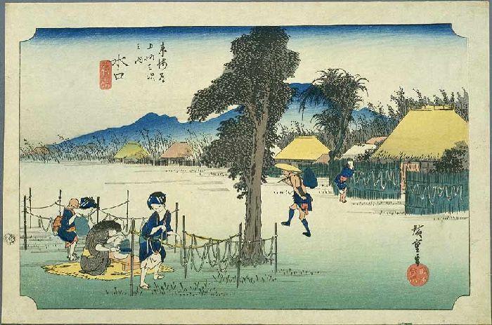 Wikioo.org – La Enciclopedia de las Bellas Artes - Pintura, Obras de arte de Ando Hiroshige - Estación 50a, Minakuchi