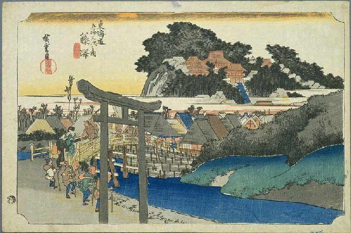 WikiOO.org - Enciclopédia das Belas Artes - Pintura, Arte por Ando Hiroshige - 6th station, Fujisawa