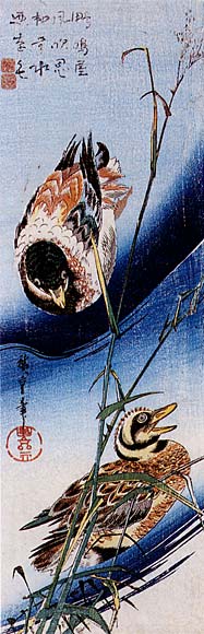 Wikioo.org - The Encyclopedia of Fine Arts - Painting, Artwork by Ando Hiroshige - Reed and Wild Ducks