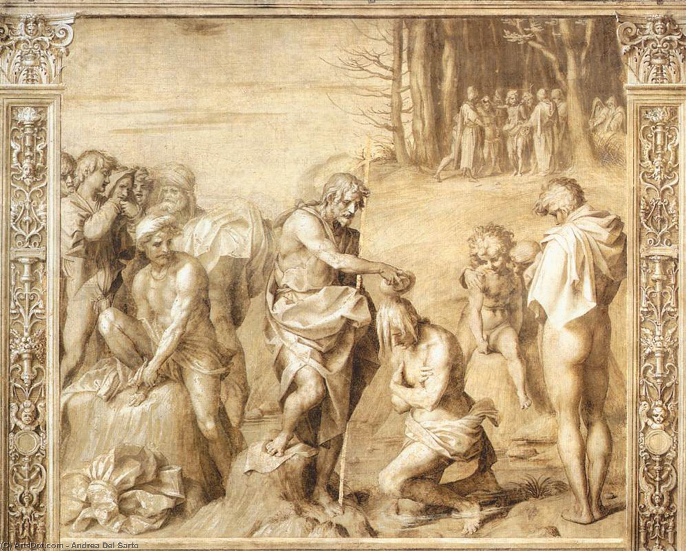 WikiOO.org - Encyclopedia of Fine Arts - Maleri, Artwork Andrea Del Sarto - Baptism of the People