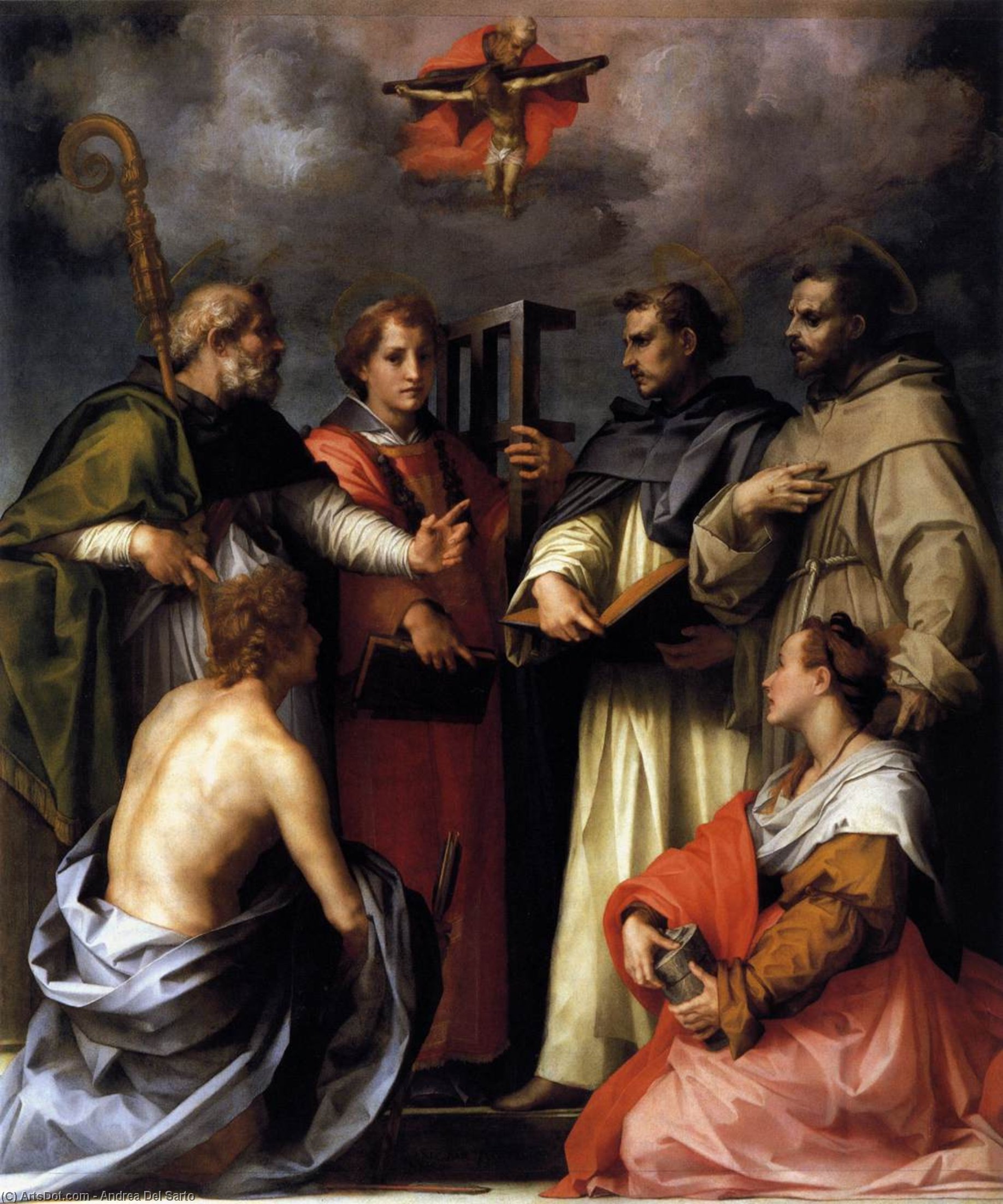 Wikioo.org - The Encyclopedia of Fine Arts - Painting, Artwork by Andrea Del Sarto - Disputation on the Trinity