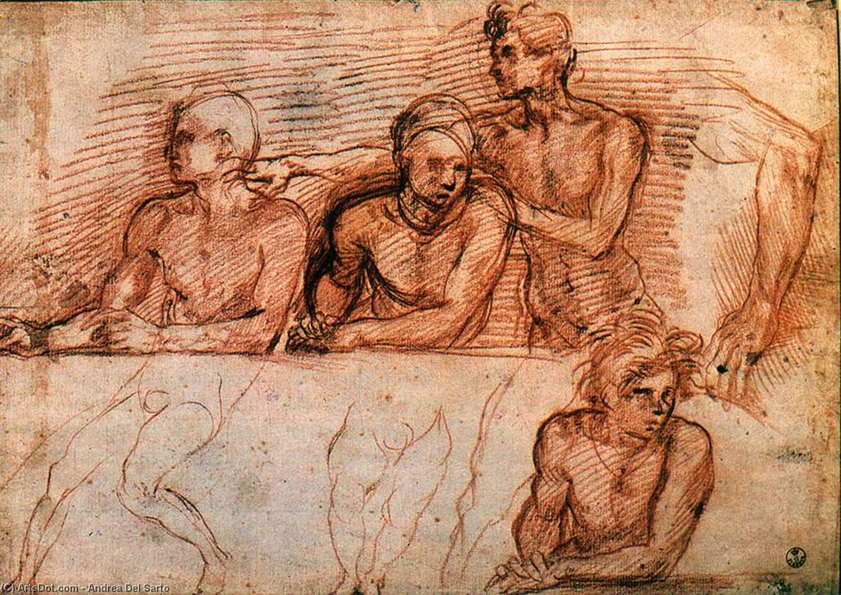 WikiOO.org - Енциклопедия за изящни изкуства - Живопис, Произведения на изкуството Andrea Del Sarto - Last Supper (study)