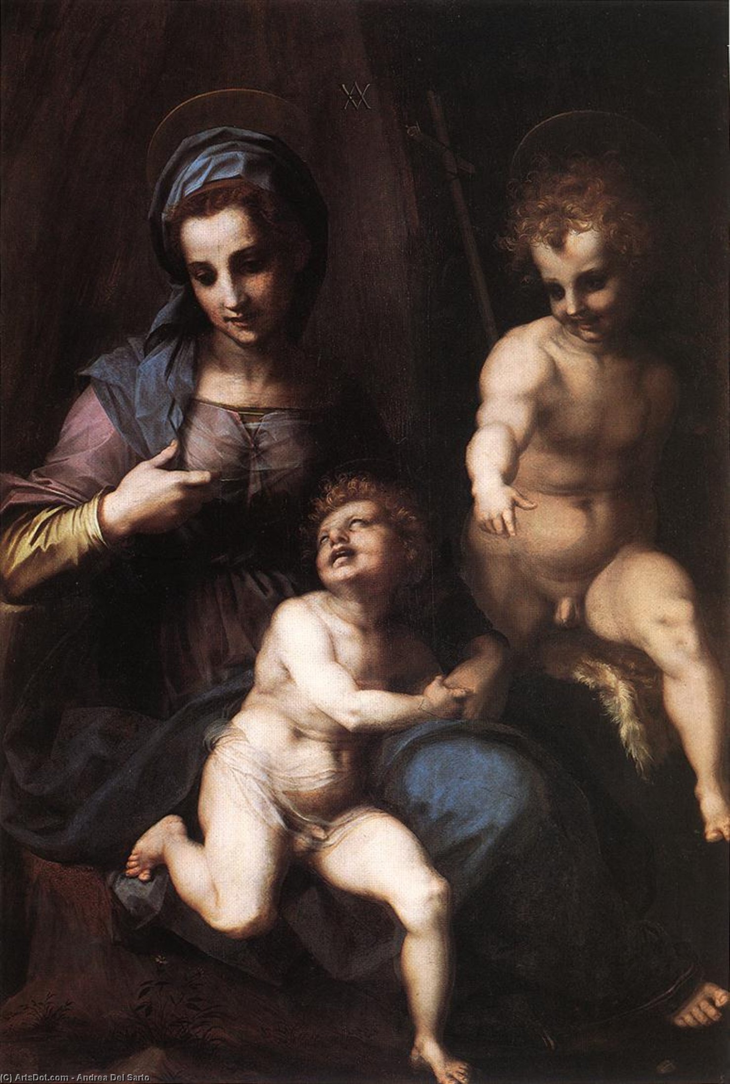 Wikioo.org - The Encyclopedia of Fine Arts - Painting, Artwork by Andrea Del Sarto - Madonna and Child with the Young St. John
