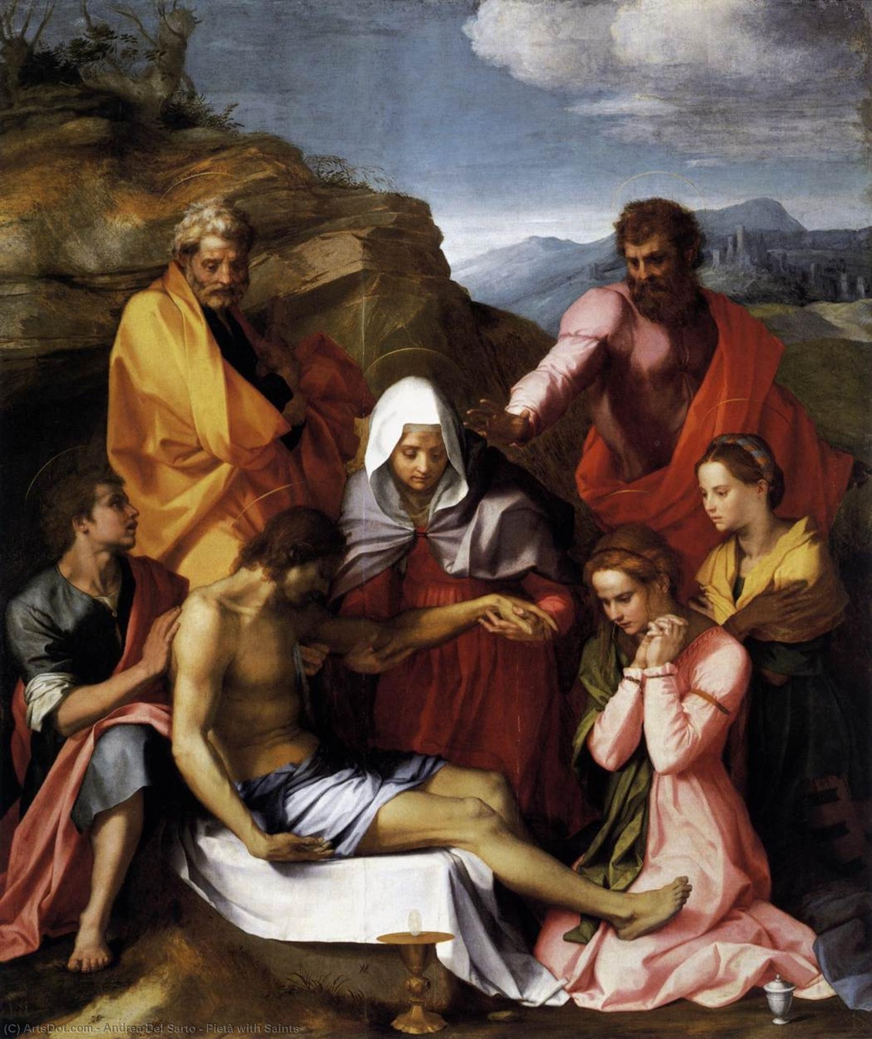Wikioo.org – La Enciclopedia de las Bellas Artes - Pintura, Obras de arte de Andrea Del Sarto - Piedad con los santos