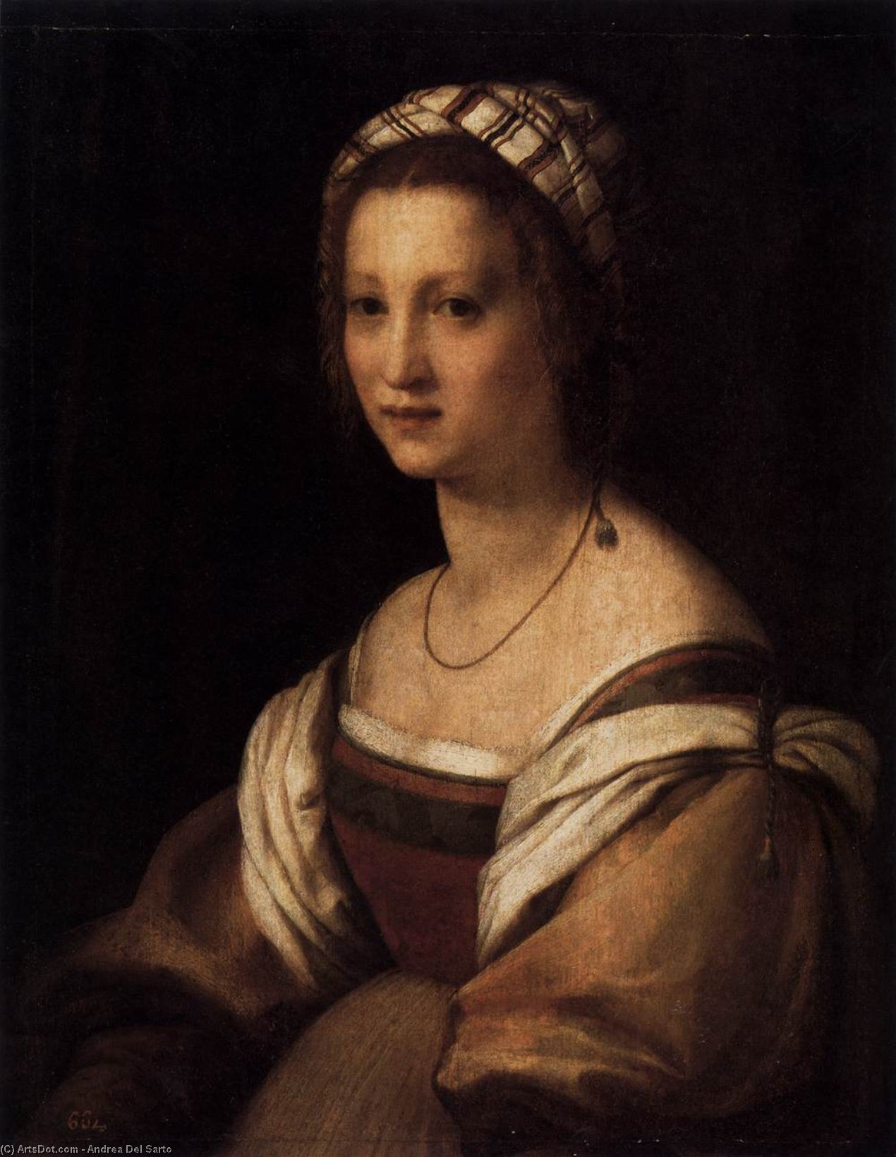 Wikioo.org - The Encyclopedia of Fine Arts - Painting, Artwork by Andrea Del Sarto - Portrait of the Artist's Wife