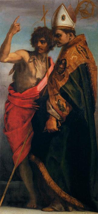 Wikioo.org - The Encyclopedia of Fine Arts - Painting, Artwork by Andrea Del Sarto - Sts John the Baptist and Bernardo degli Uberti