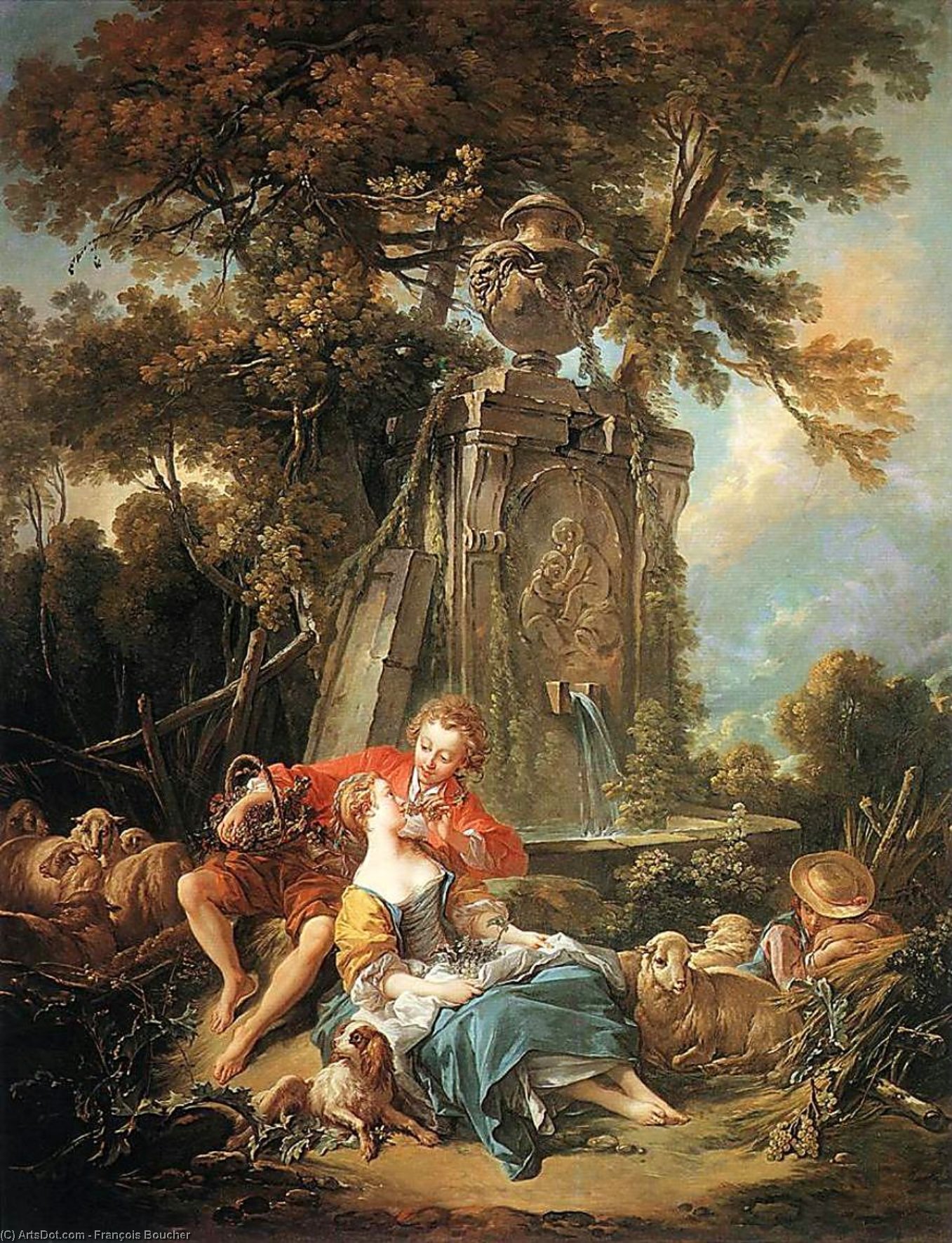 Wikioo.org - The Encyclopedia of Fine Arts - Painting, Artwork by François Boucher - An Autumn Pastoral