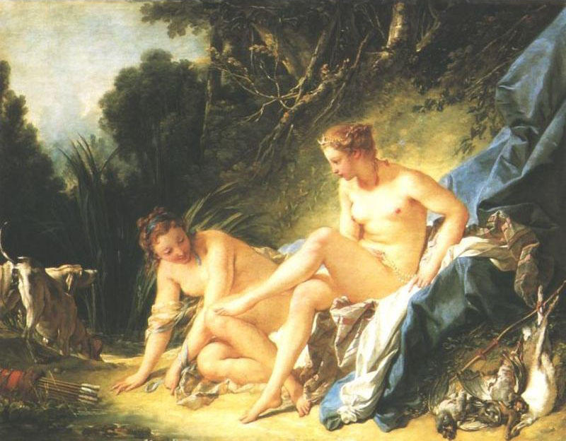 WikiOO.org - Енциклопедия за изящни изкуства - Живопис, Произведения на изкуството François Boucher - Diana Resting after her Bath