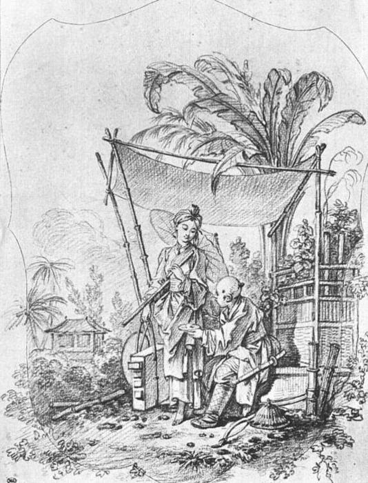 WikiOO.org - Енциклопедия за изящни изкуства - Живопис, Произведения на изкуството François Boucher - Lady with an Umbrella
