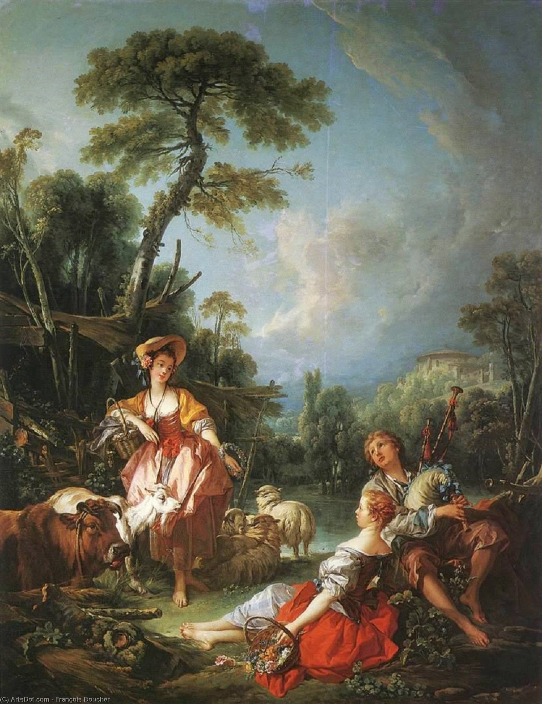 Wikioo.org - The Encyclopedia of Fine Arts - Painting, Artwork by François Boucher - Summer Pastoral