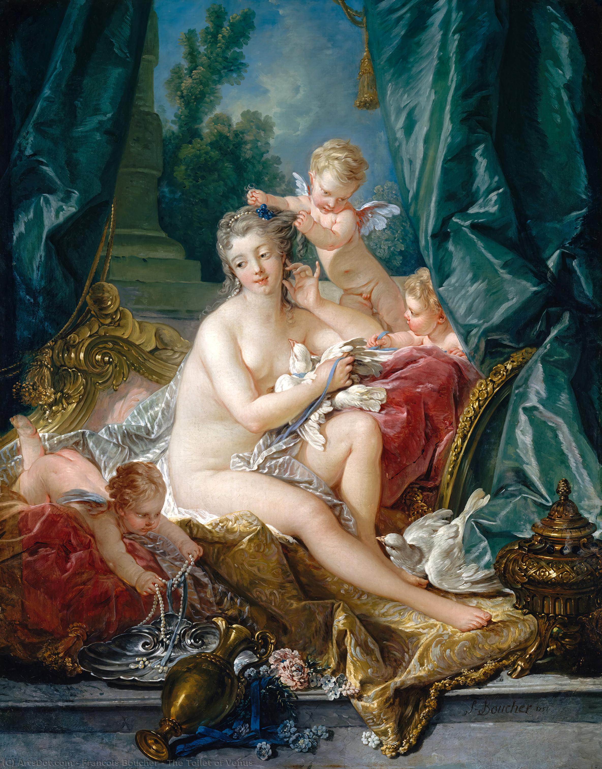 Wikioo.org - The Encyclopedia of Fine Arts - Painting, Artwork by François Boucher - The Toilet of Venus