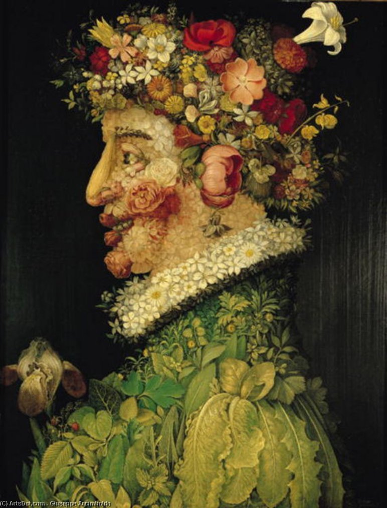WikiOO.org - Encyclopedia of Fine Arts - Maleri, Artwork Giuseppe Arcimboldo - Spring 1