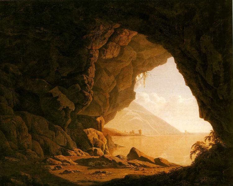 Wikioo.org - The Encyclopedia of Fine Arts - Painting, Artwork by Joseph Wright Of Derby - A Cavern, Morning