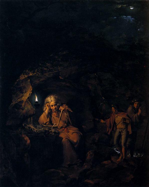 Wikioo.org - The Encyclopedia of Fine Arts - Painting, Artwork by Joseph Wright Of Derby - A Philosopher by Lamp Light