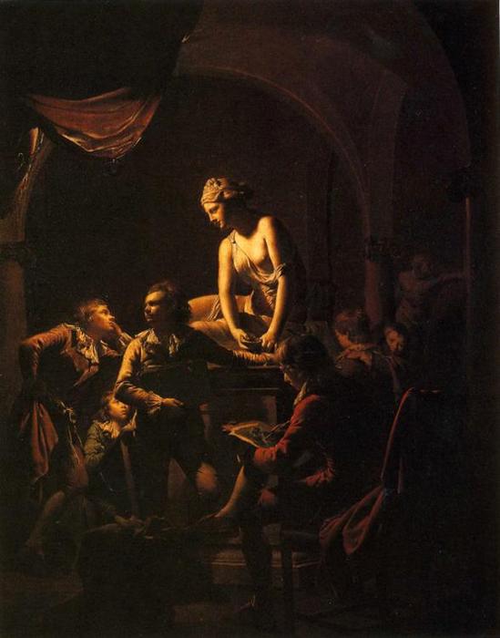 WikiOO.org - Encyclopedia of Fine Arts - Maleri, Artwork Joseph Wright Of Derby - An Academy by Lamplight