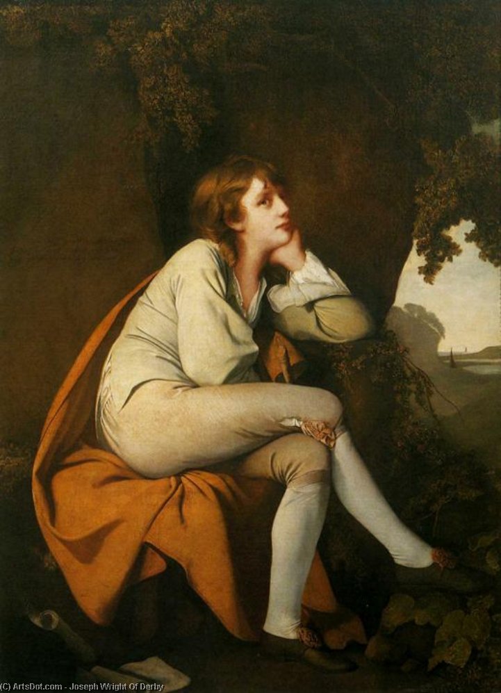 WikiOO.org - Encyclopedia of Fine Arts - Maalaus, taideteos Joseph Wright Of Derby - Edwin, from Dr Beattie's Minstrel
