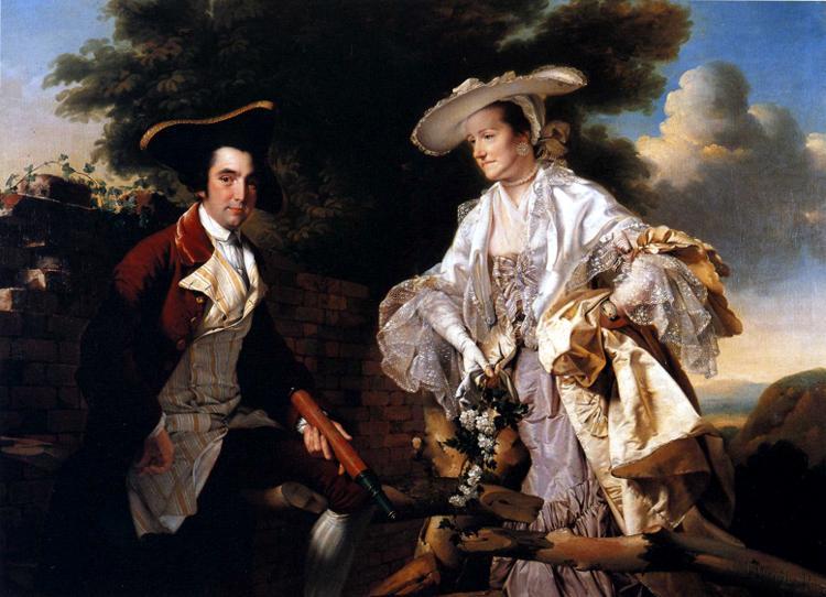 Wikioo.org - The Encyclopedia of Fine Arts - Painting, Artwork by Joseph Wright Of Derby - Peter Perez Burdett and His First Wife Hannah