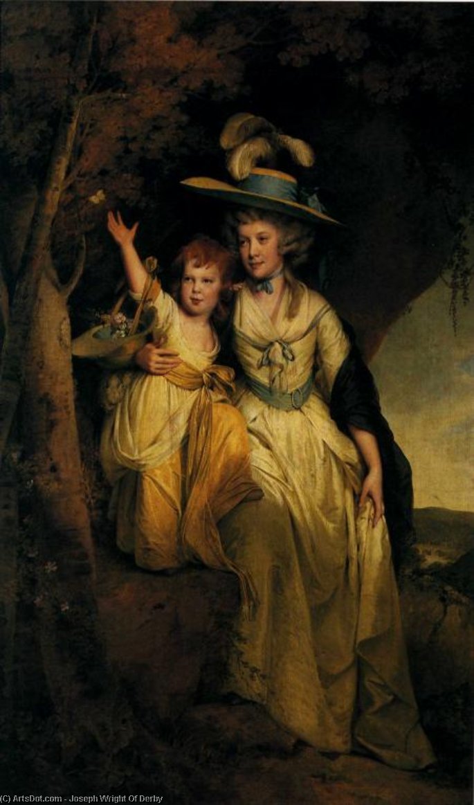 Wikioo.org - The Encyclopedia of Fine Arts - Painting, Artwork by Joseph Wright Of Derby - Susannah Hurt with Her Daughter Mary Anne