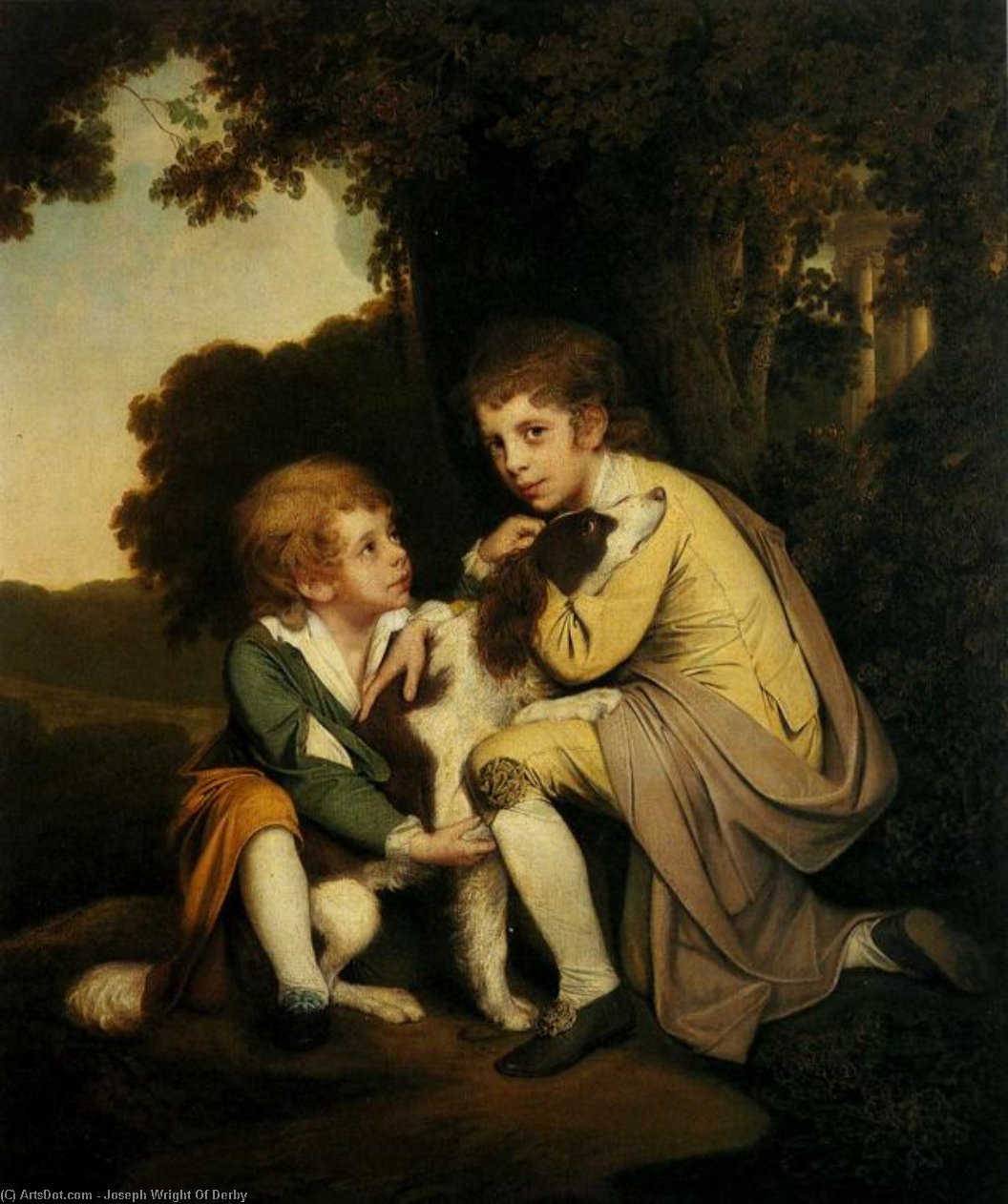 Wikioo.org - The Encyclopedia of Fine Arts - Painting, Artwork by Joseph Wright Of Derby - Thomas and Joseph Pickford as Children