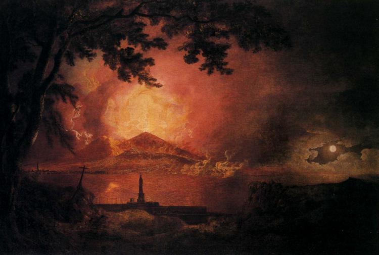 Wikoo.org - موسوعة الفنون الجميلة - اللوحة، العمل الفني Joseph Wright Of Derby - Vesuvius in Eruption 1
