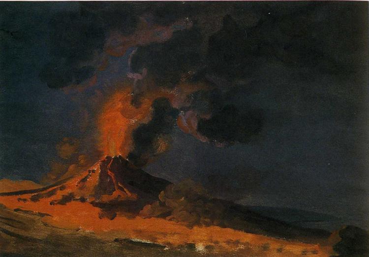 Wikoo.org - موسوعة الفنون الجميلة - اللوحة، العمل الفني Joseph Wright Of Derby - Vesuvius in Eruption