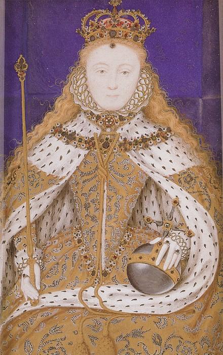 Wikioo.org - The Encyclopedia of Fine Arts - Painting, Artwork by Nicholas Hilliard - Elizabeth I Coronation Miniature