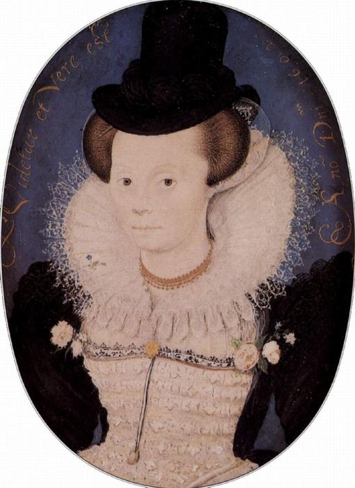 Wikioo.org - The Encyclopedia of Fine Arts - Painting, Artwork by Nicholas Hilliard - Portrait of an unknown woman