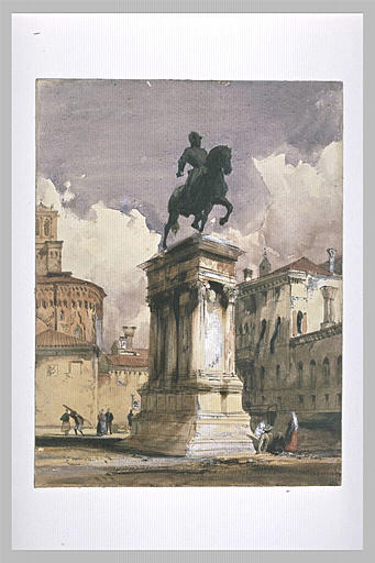 Wikioo.org - The Encyclopedia of Fine Arts - Painting, Artwork by Richard Parkes Bonington - Equestrian statue of Colleoni