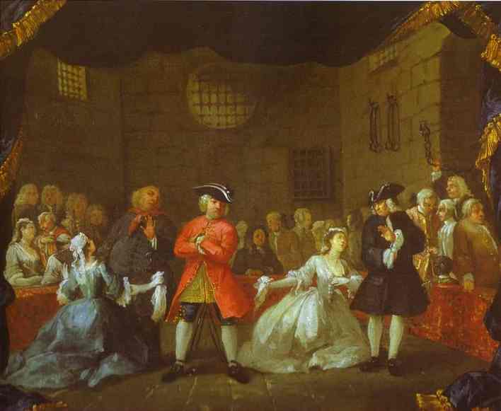 Wikioo.org - The Encyclopedia of Fine Arts - Painting, Artwork by William Hogarth - A Scene from the Beggar's Opera
